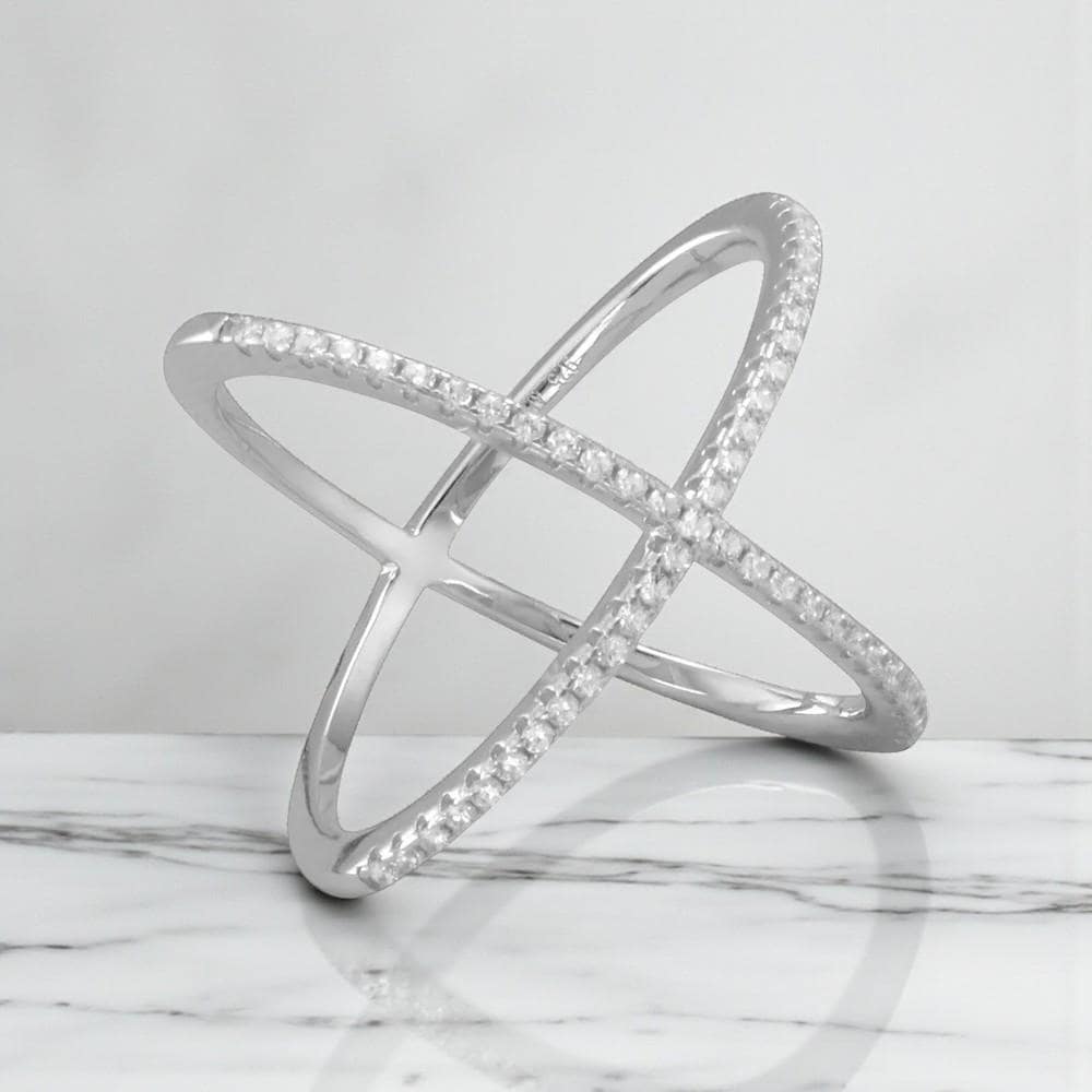 Criss Cross 'X' Ring - Rose