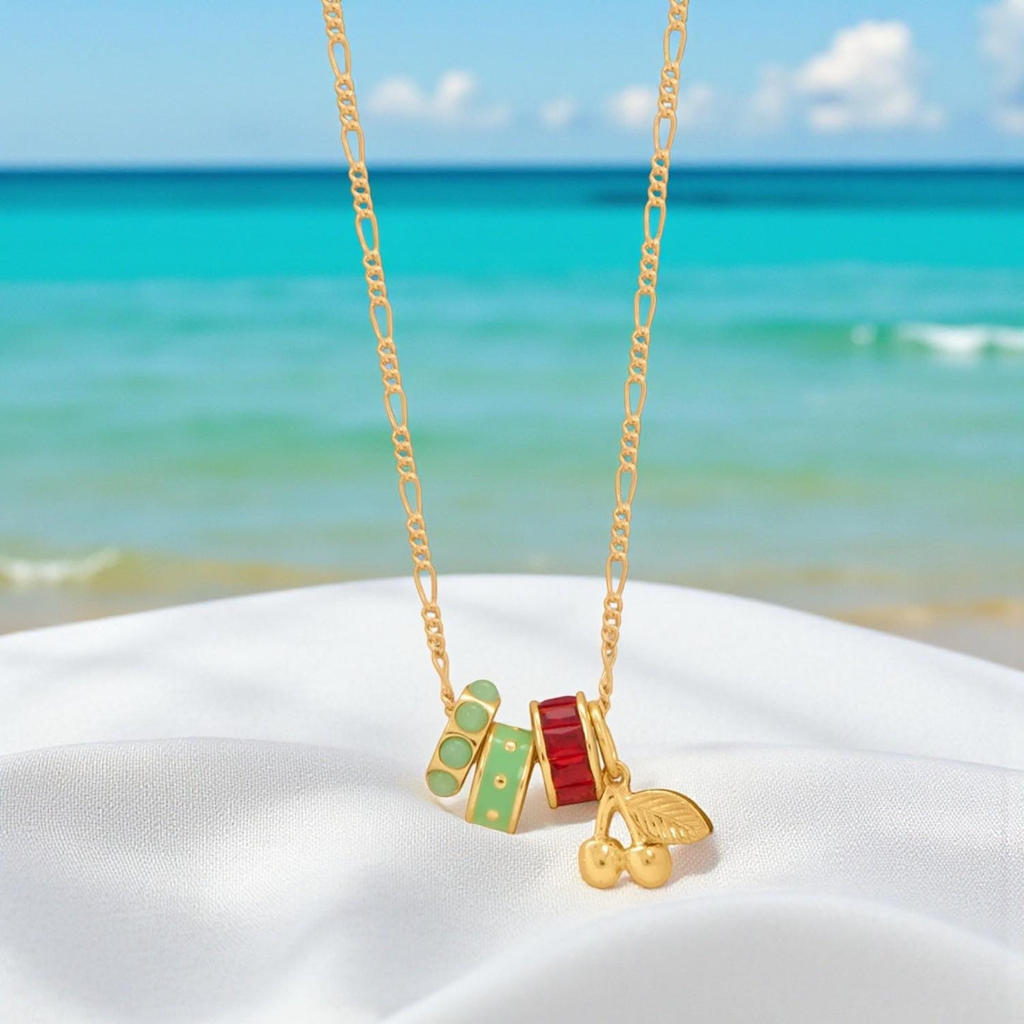 Cherries Charm Necklace