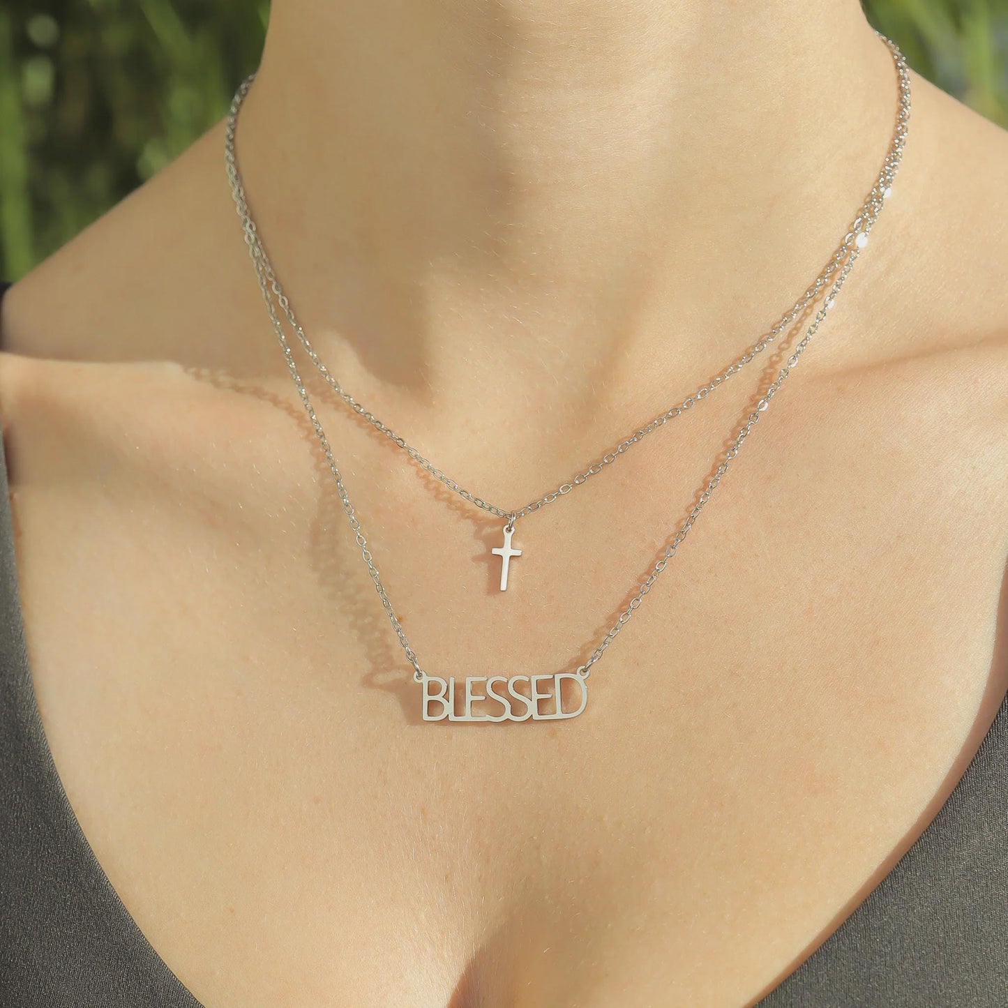 Blessed Cross Layered Necklace
