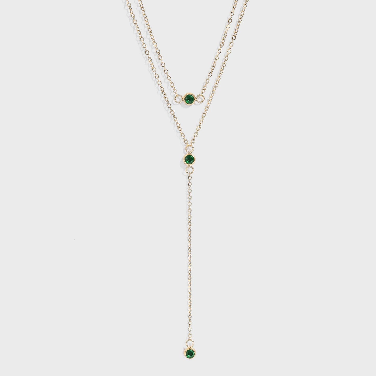 Emerald Lariat Necklace