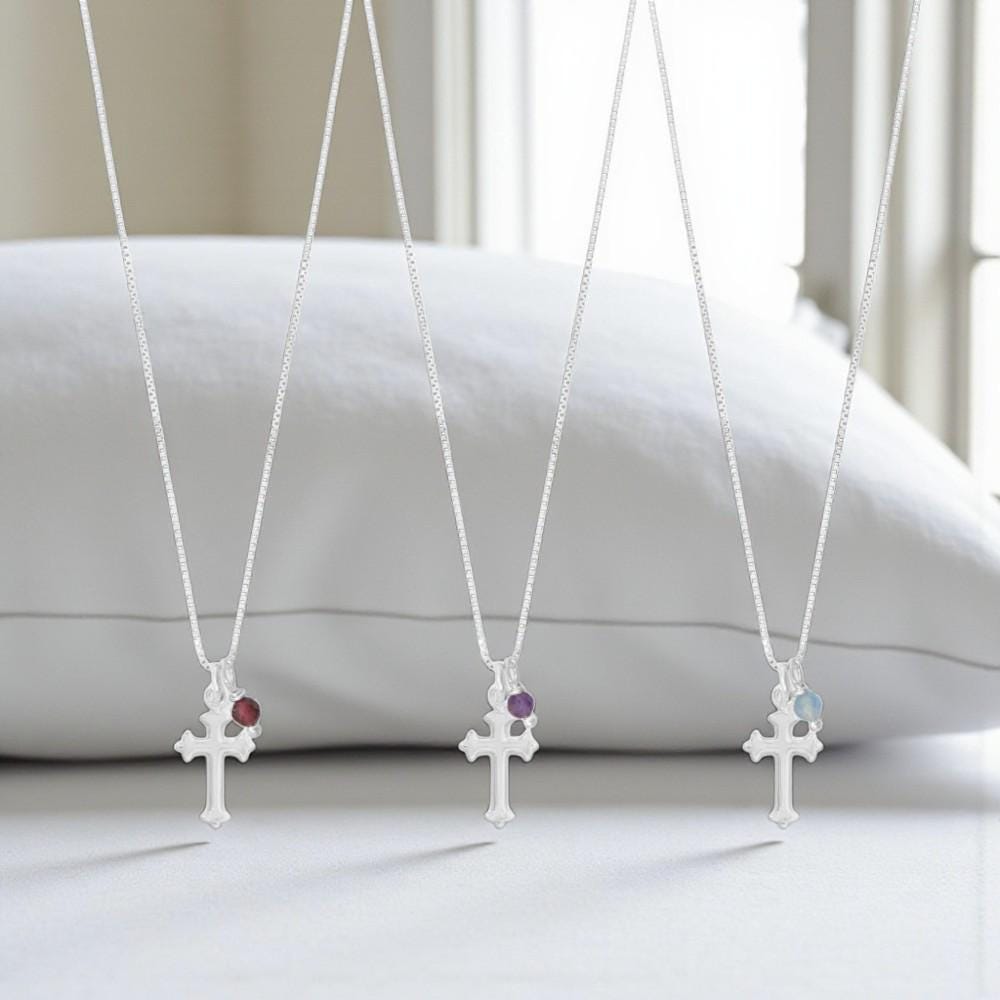 Birthstone Cross Necklace
