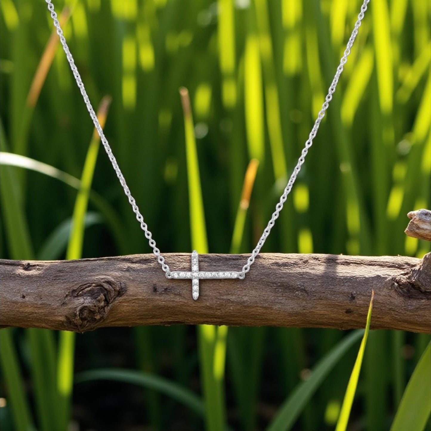 Sideways Cross Necklace