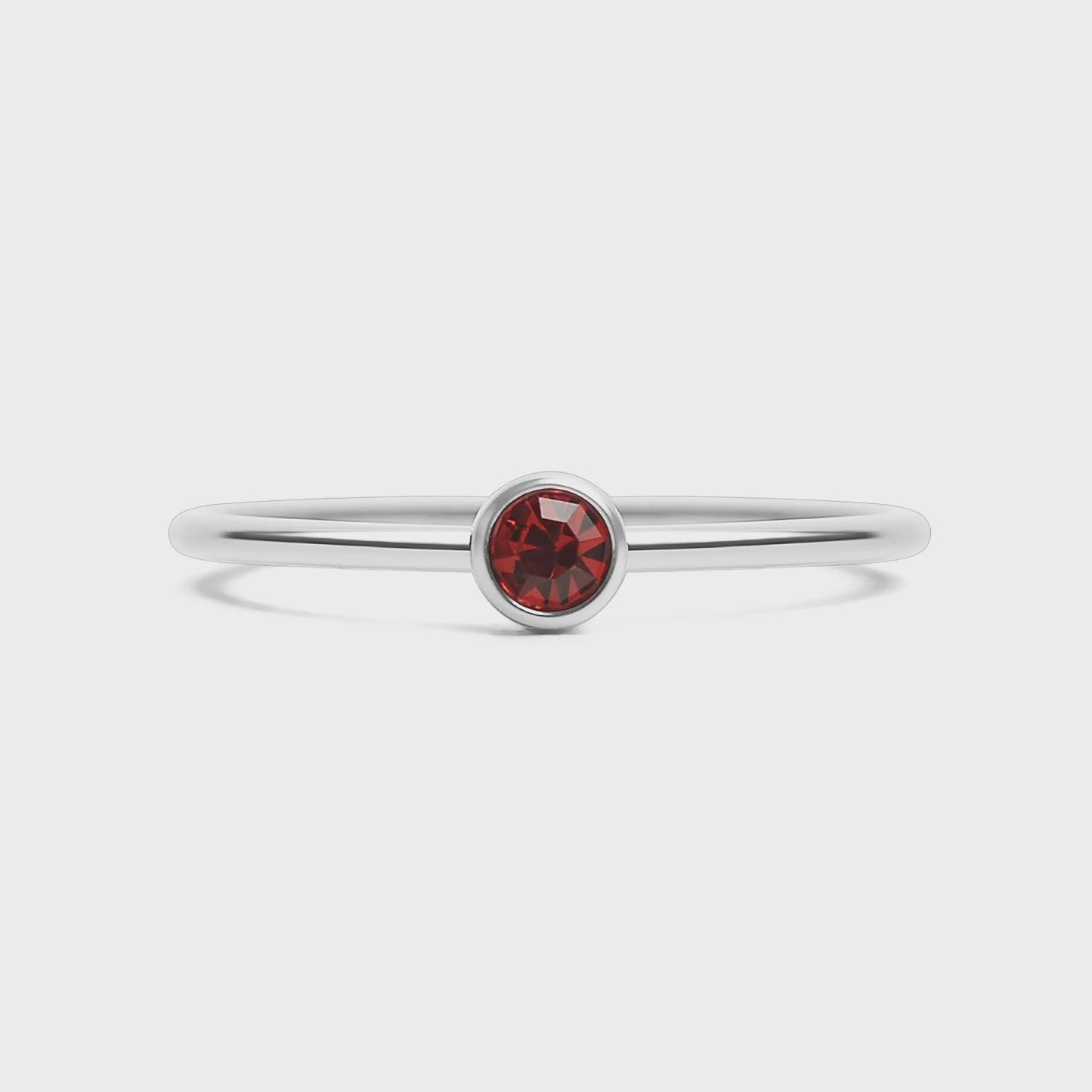 Stainless Steel Birthstone Stacking Ring