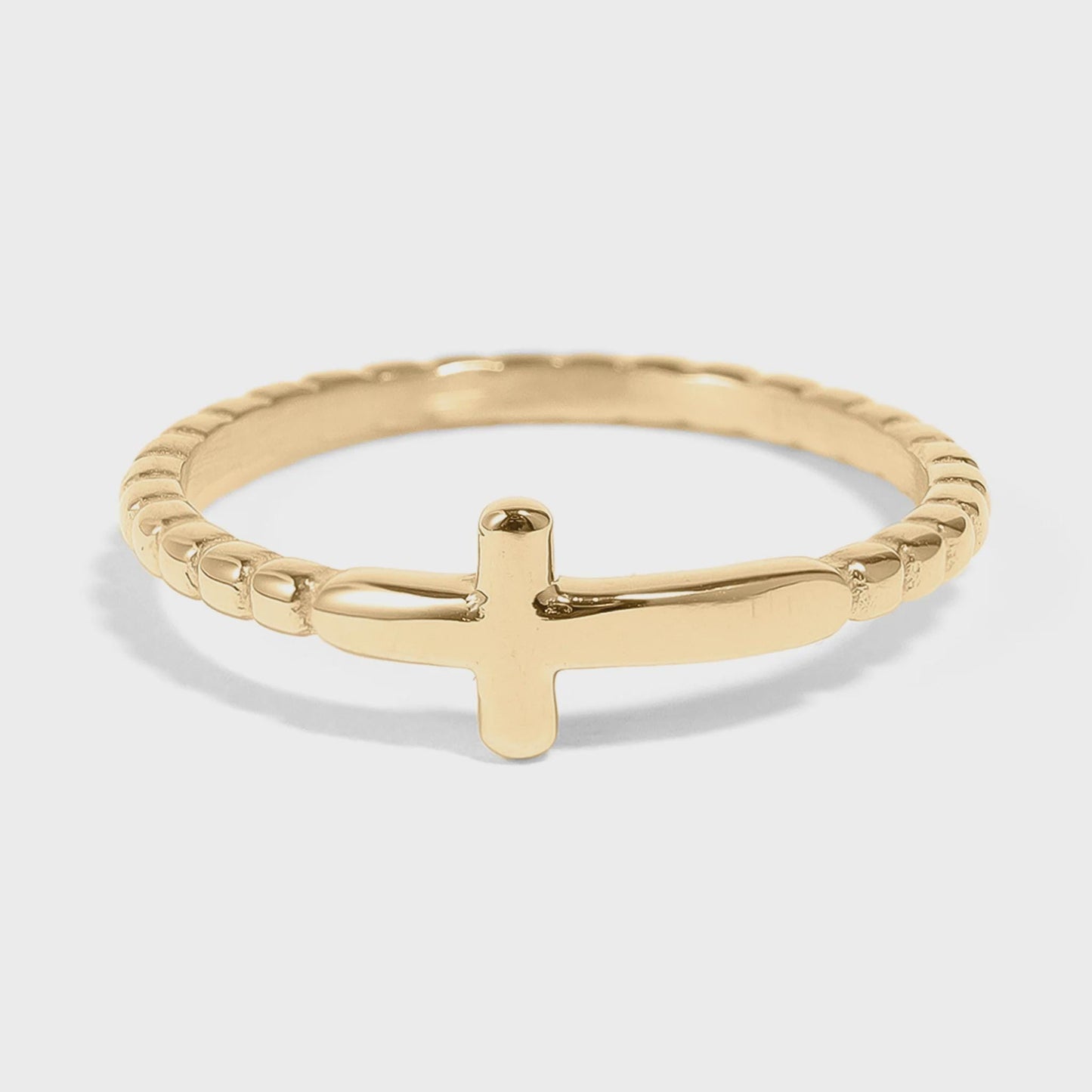 Beaded Cross Stacking Ring