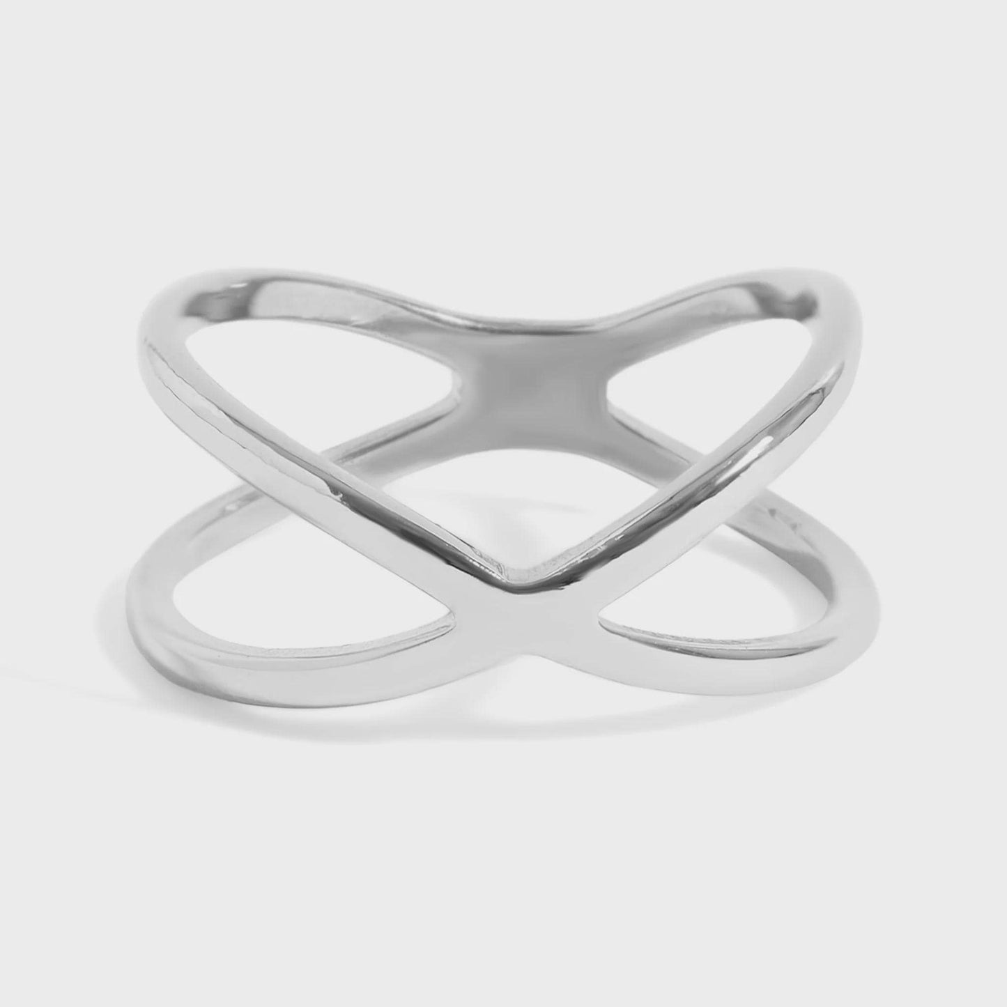 Atomic X Criss Cross Geometric Ring