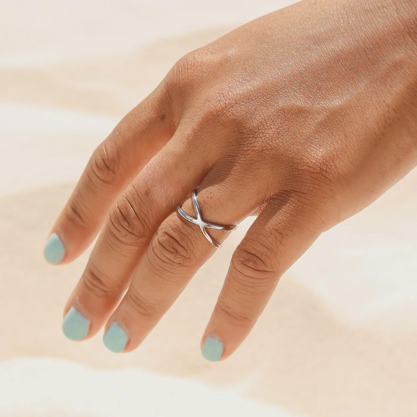 Atomic X Criss Cross Geometric Ring