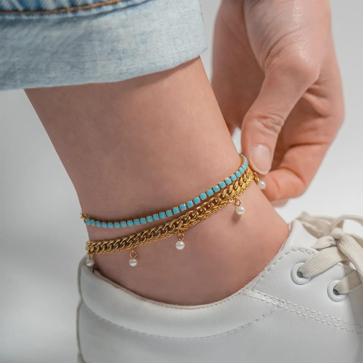 Gold Pearl Anklet