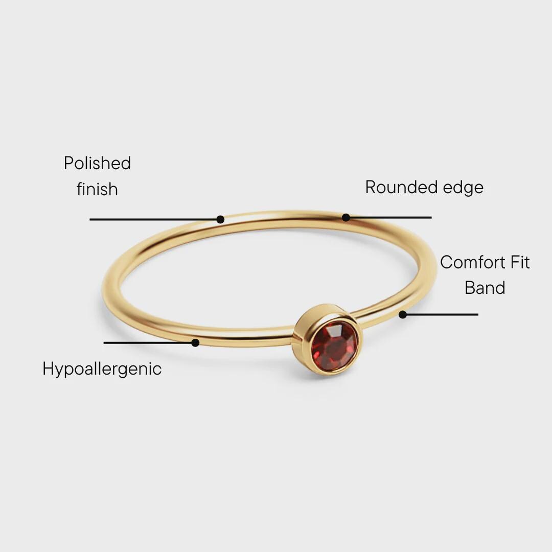Gold Birthstone Stacking Ring