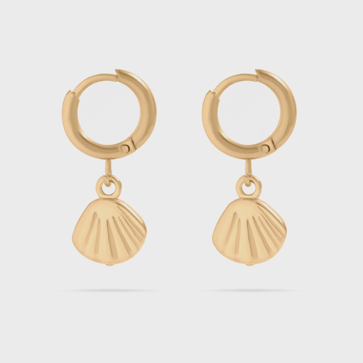 Shell Charm Huggie Earrings