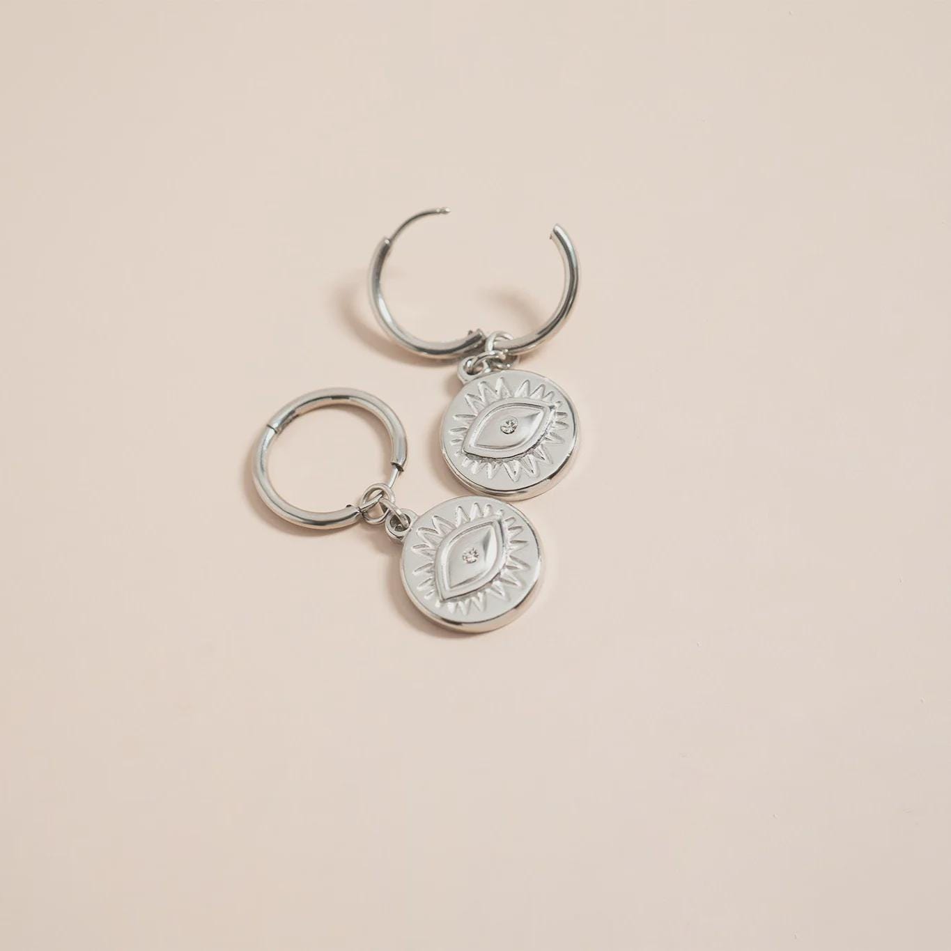 Evil Eye Huggie Earrings