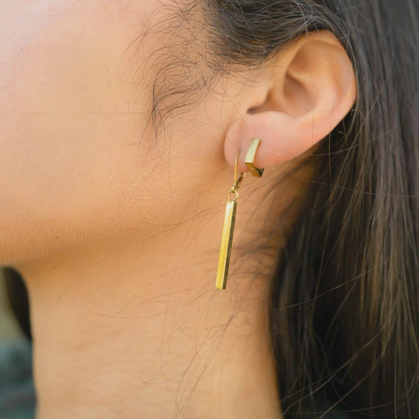 Vertical Drop Bar Earrings