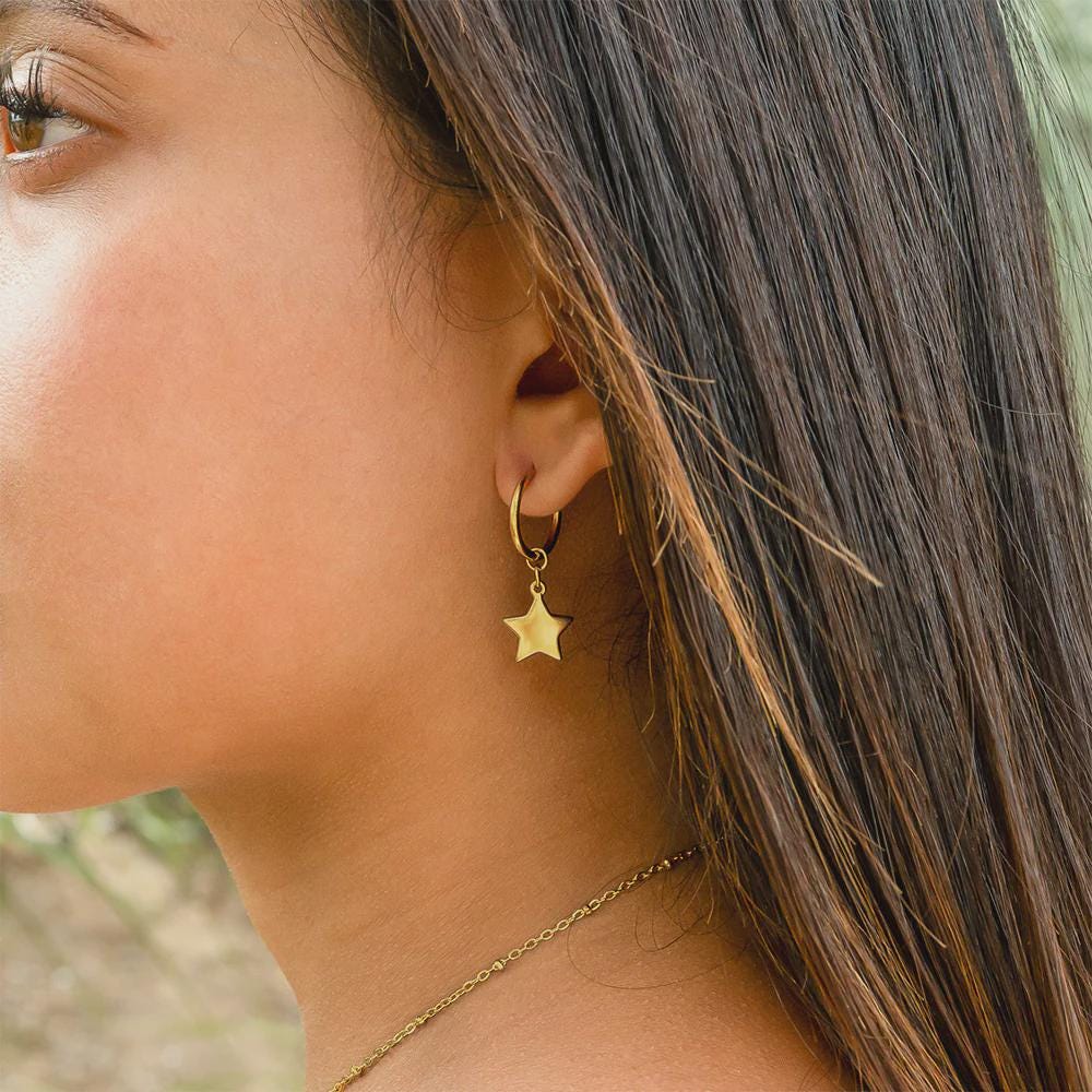Star Huggie Earrings