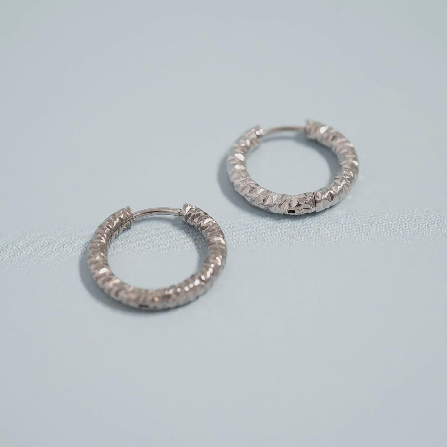 Textured Huggie Hoop Earrings