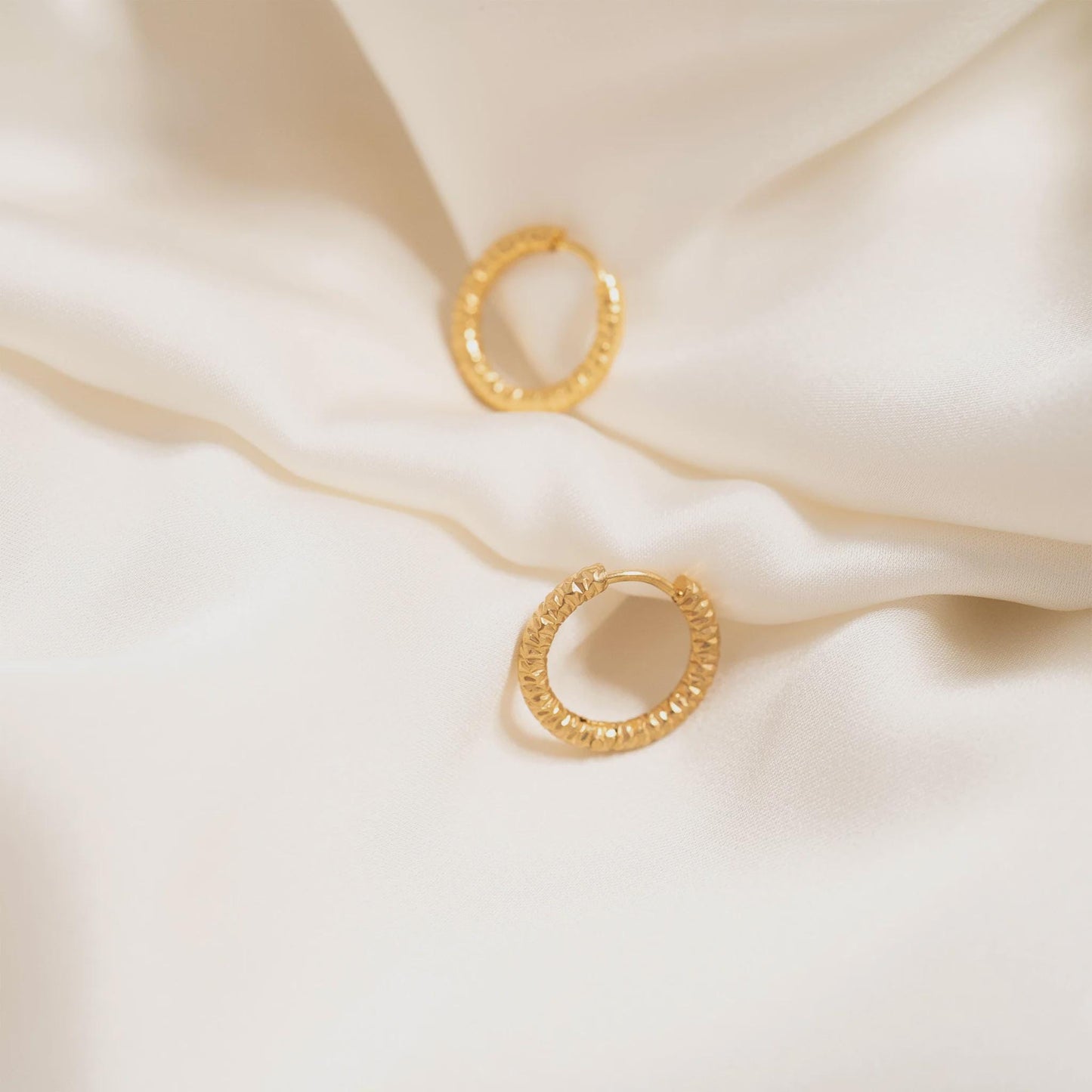 Textured Huggie Hoop Earrings