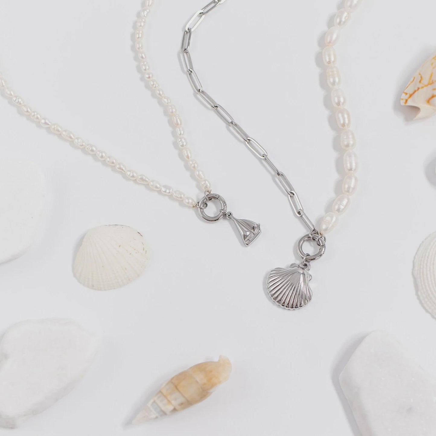 Freshwater Pearl Charm Holder Necklace