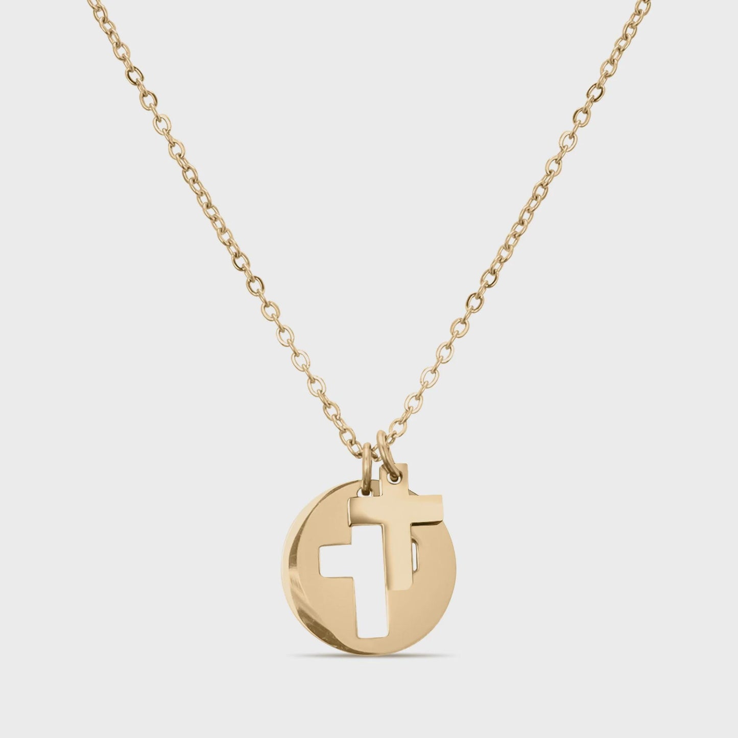 Cross Cutout Pendant Necklace