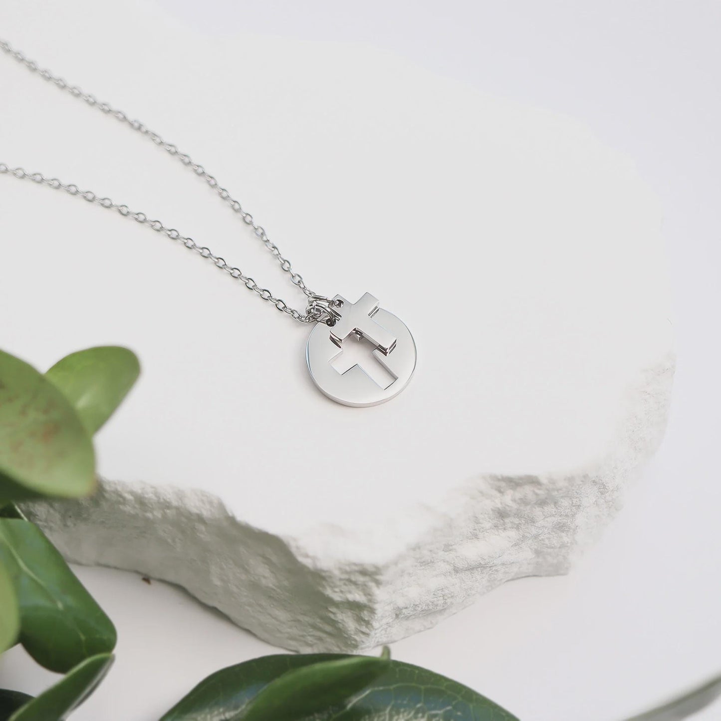 Cross Cutout Pendant Necklace
