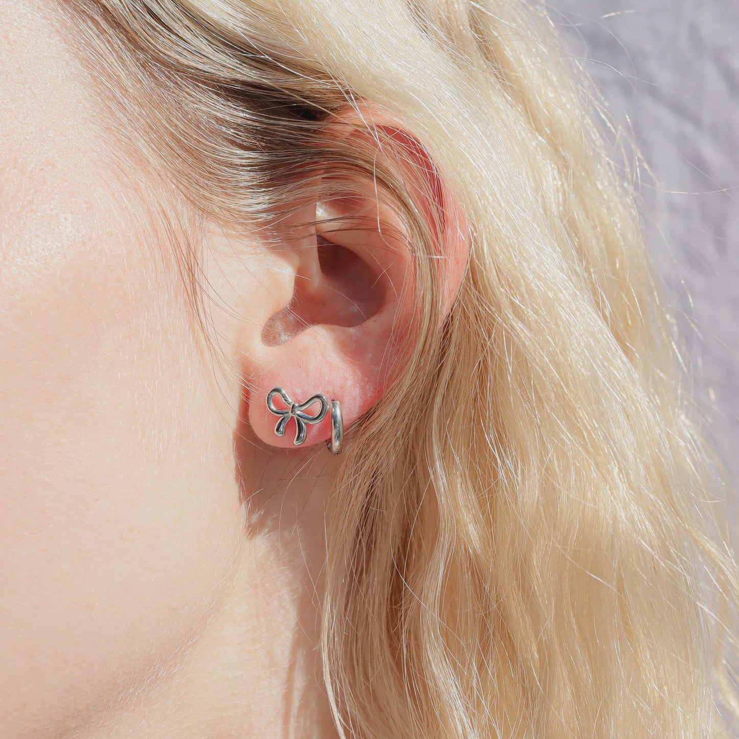Bow Connector Stud Earring