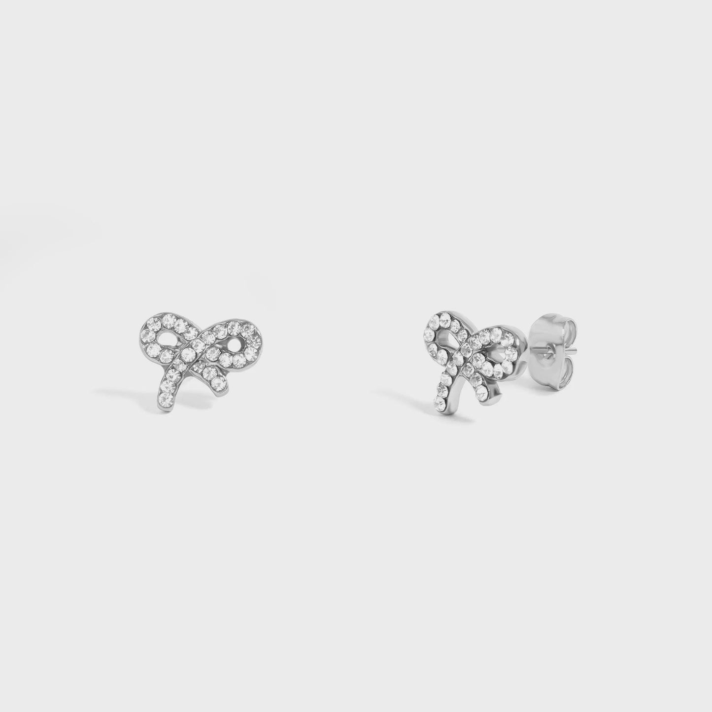 Shimmering Bow Stud Earrings