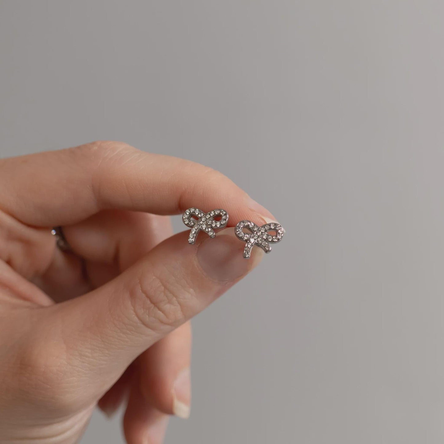 Shimmering Bow Stud Earrings