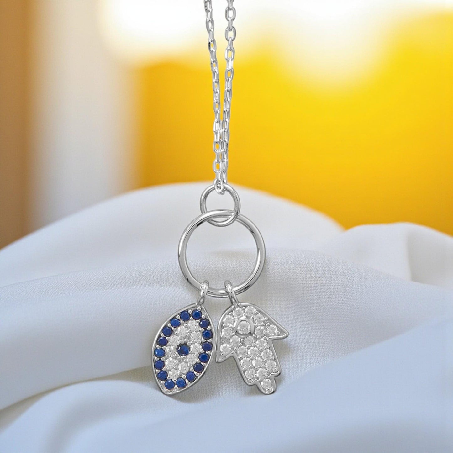 Evil Eye & Hamsa Charm Necklace