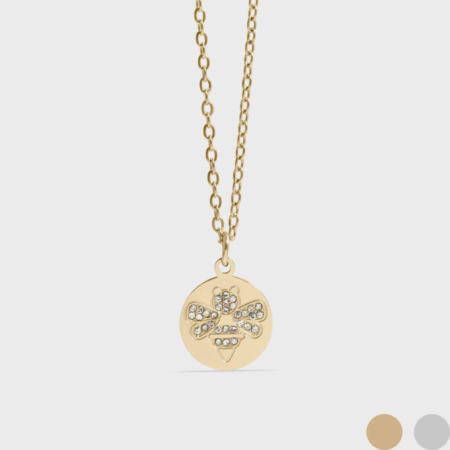 Bee Pendant Necklace Gold