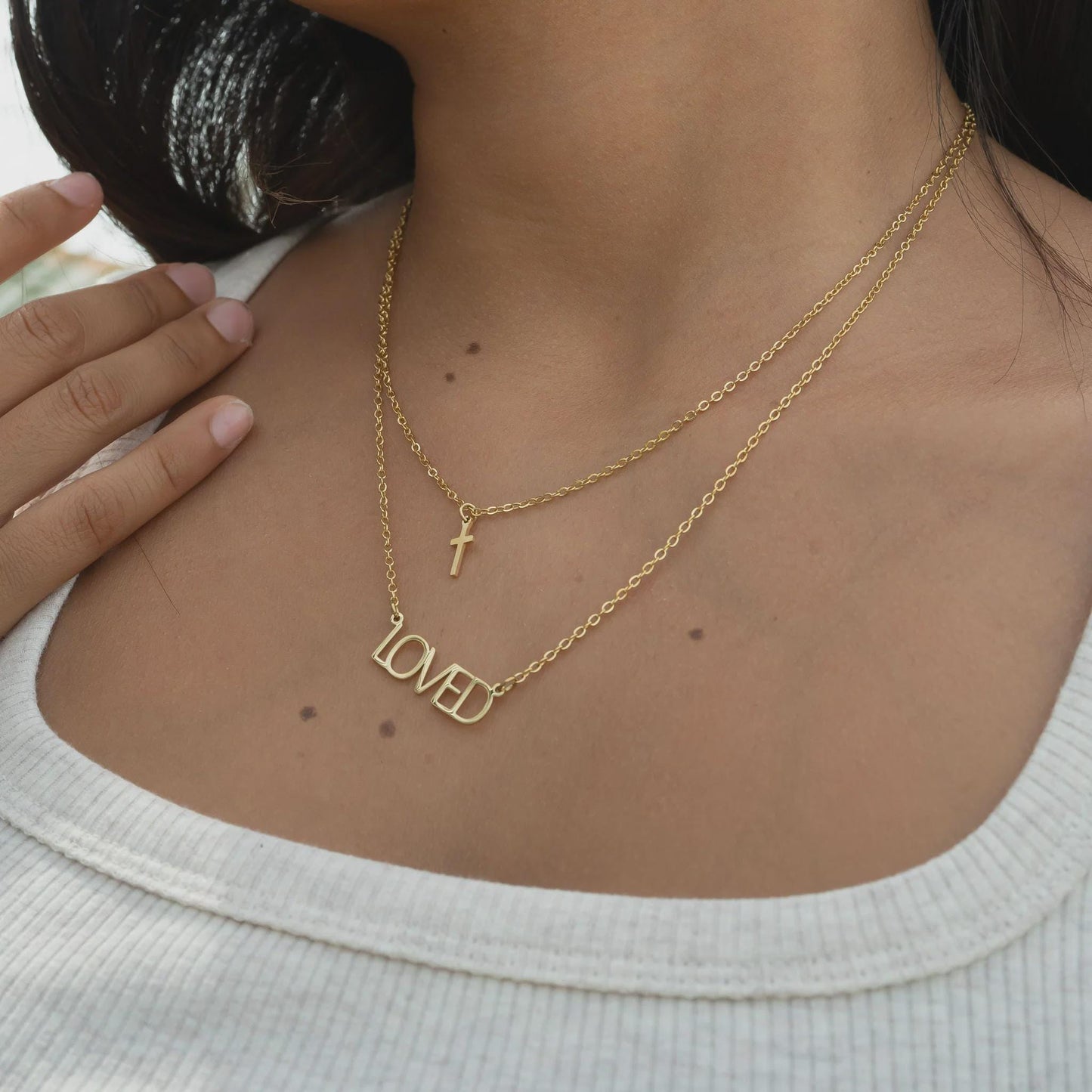 Loved Cross Layered Necklace