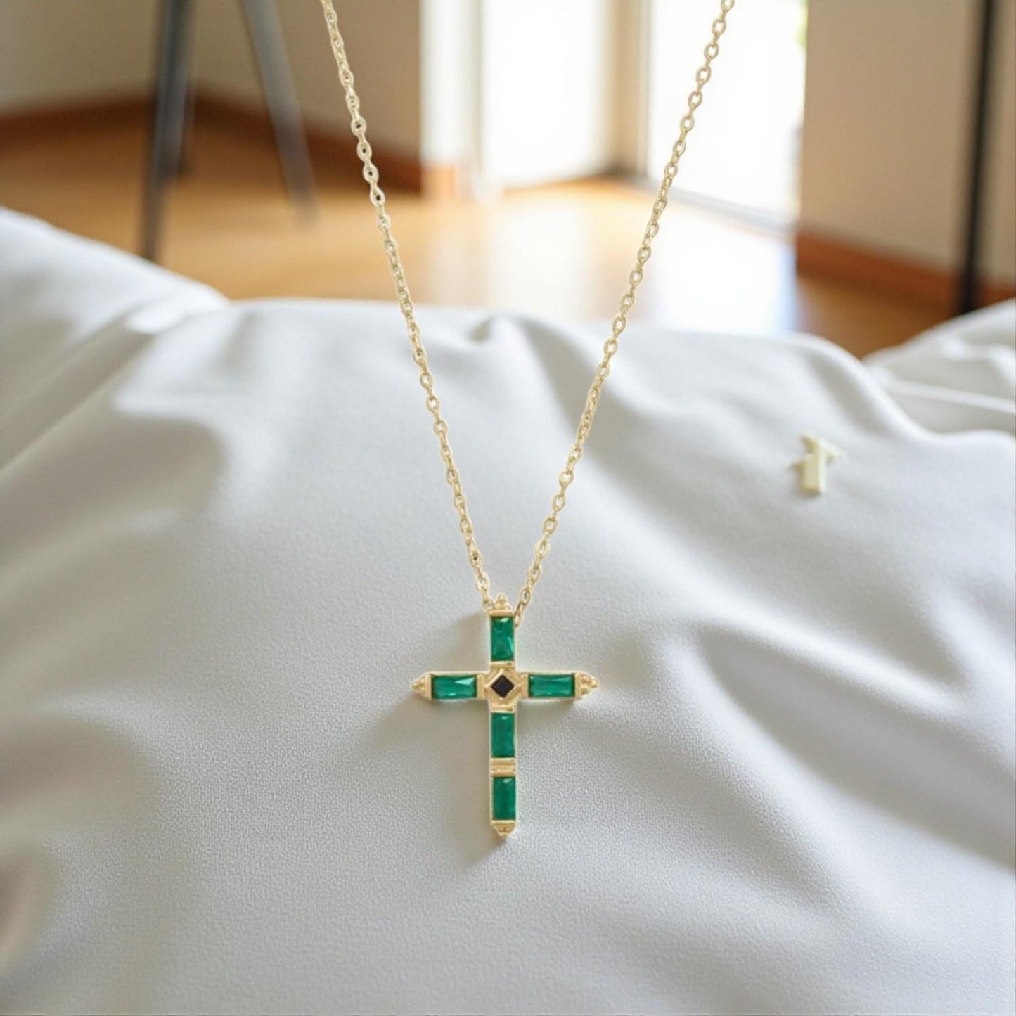 Baguette Cross Necklace