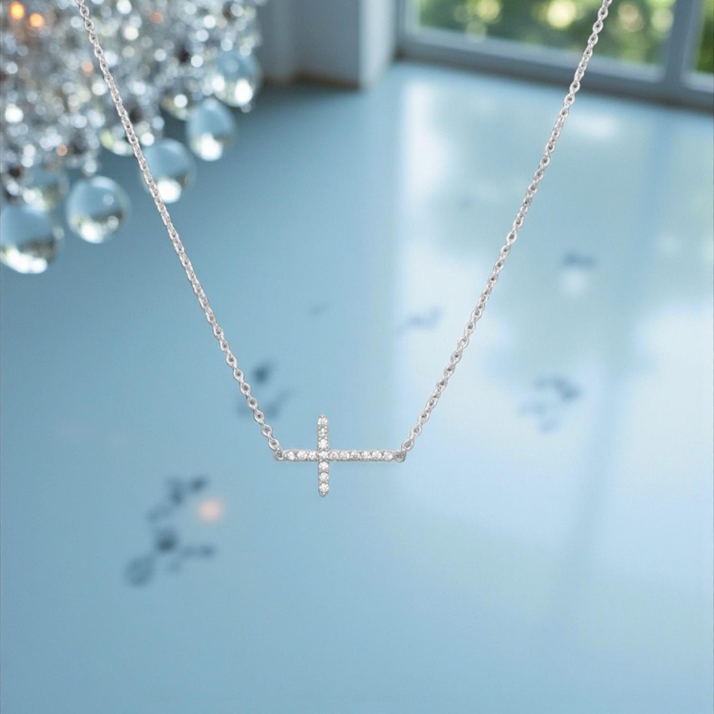 Sideways Cross Necklace