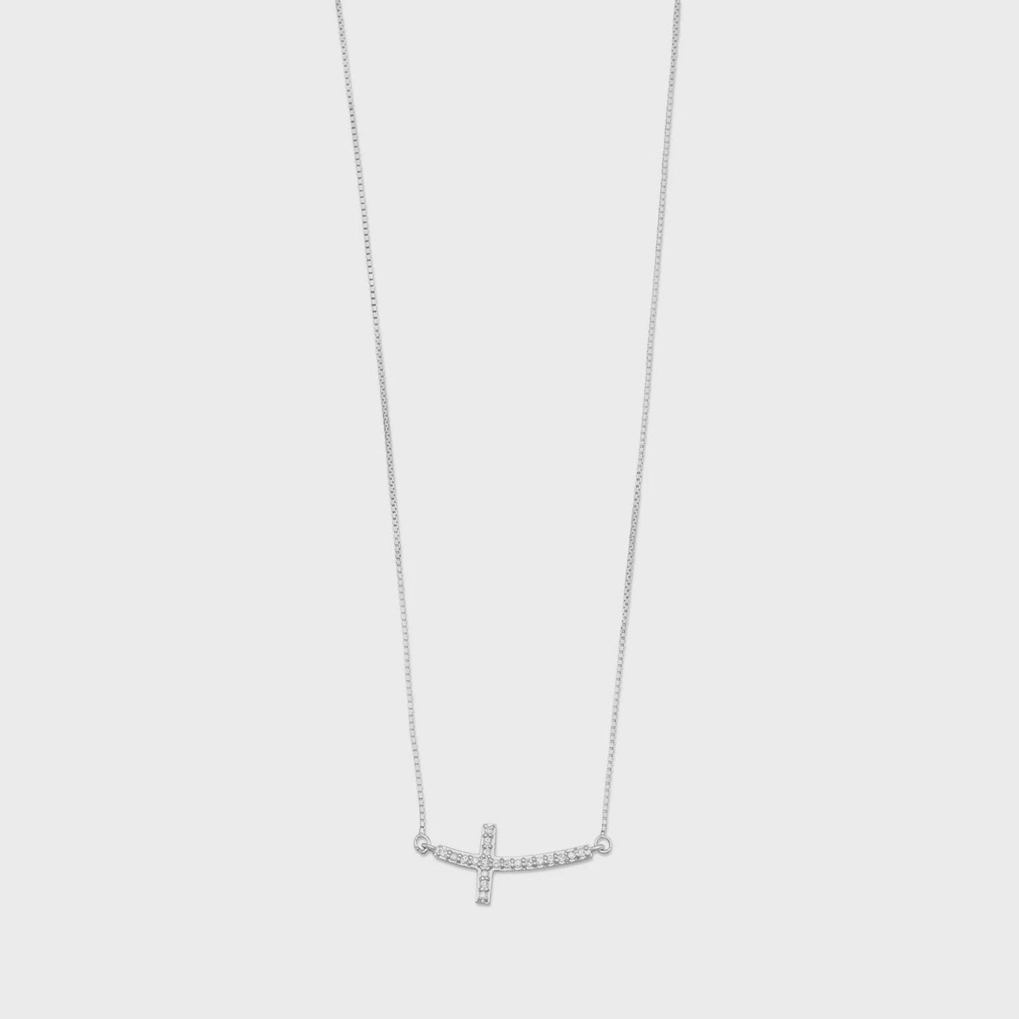 Diamond Sideways Cross Necklace