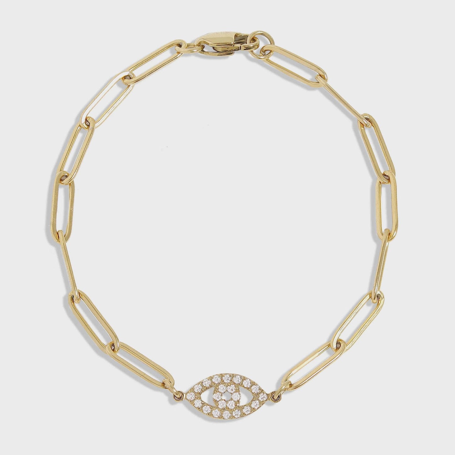 Evil Eye Paperclip Bracelet