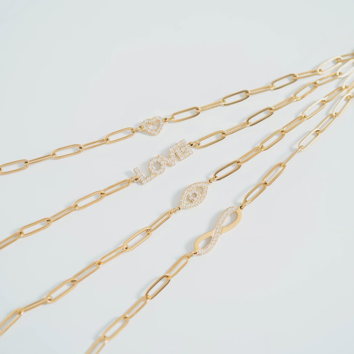 Evil Eye Paperclip Bracelet