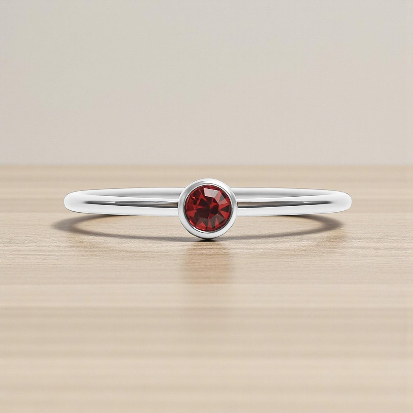 Stainless Steel Birthstone Stacking Ring
