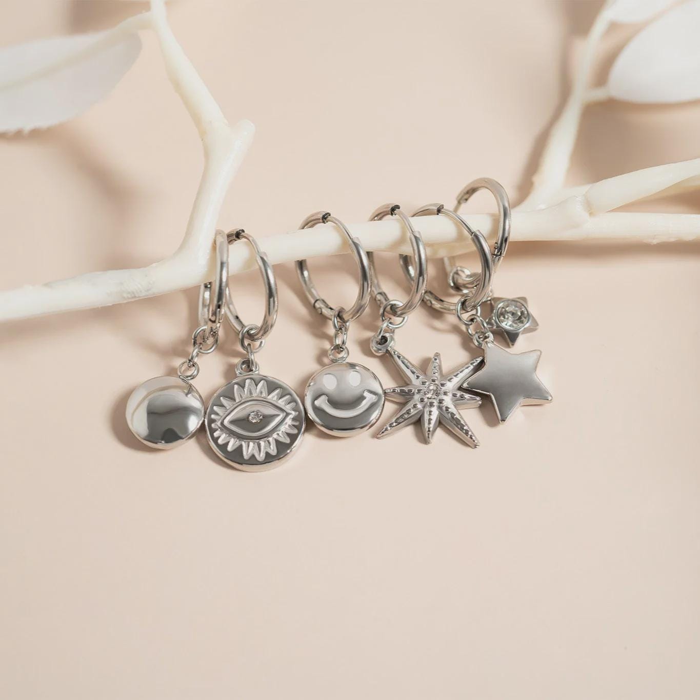 Evil Eye Huggie Earrings