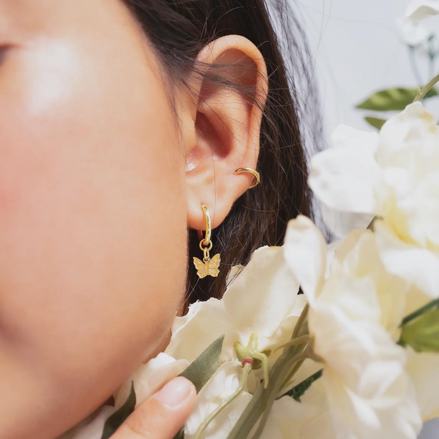 Butterfly Huggie Earrings