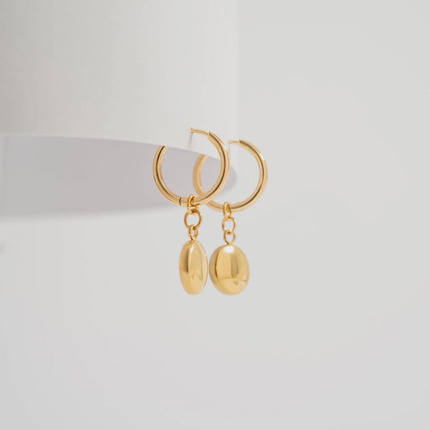 Circle Coin Huggie Earrings