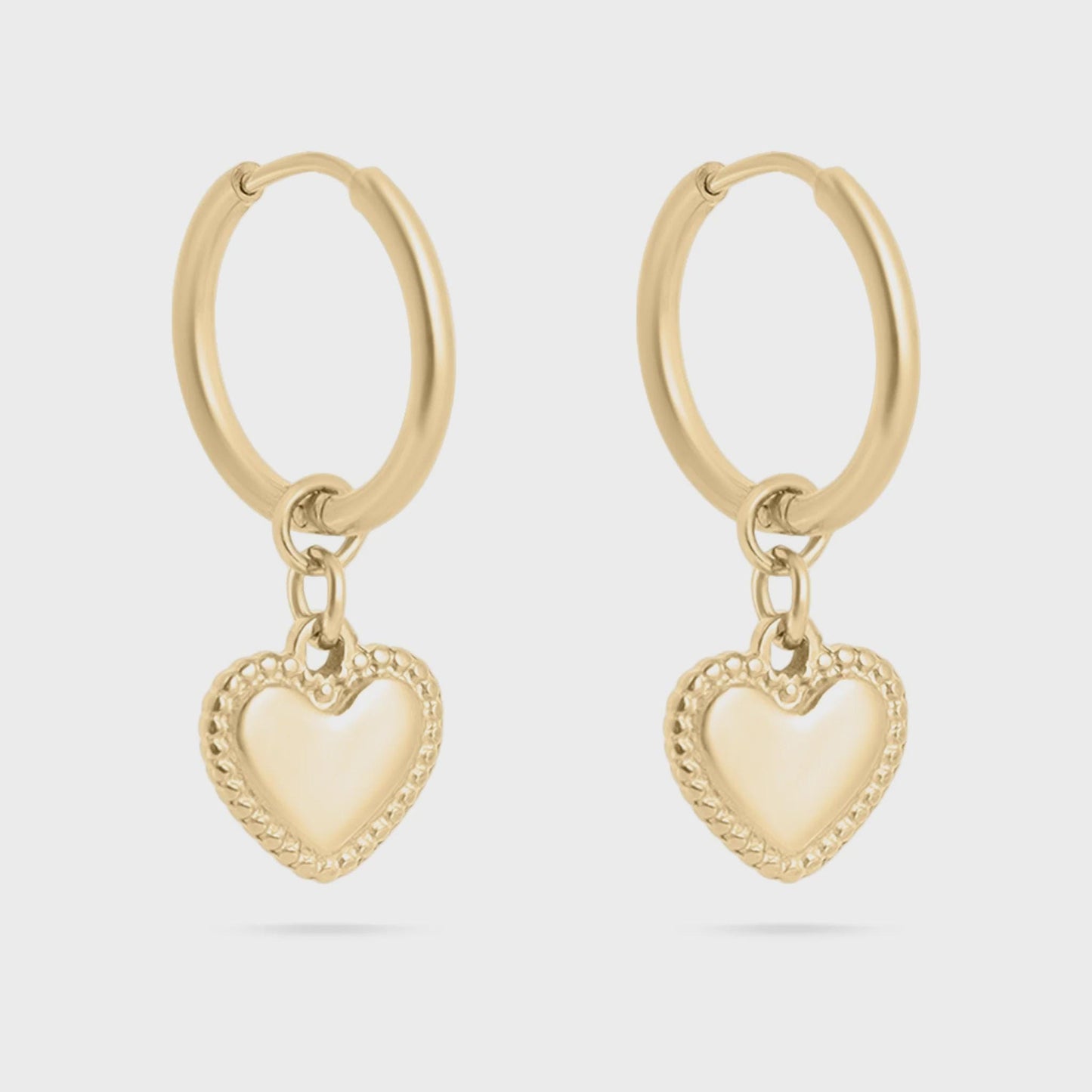 Heart Pendant Hoop Earrings