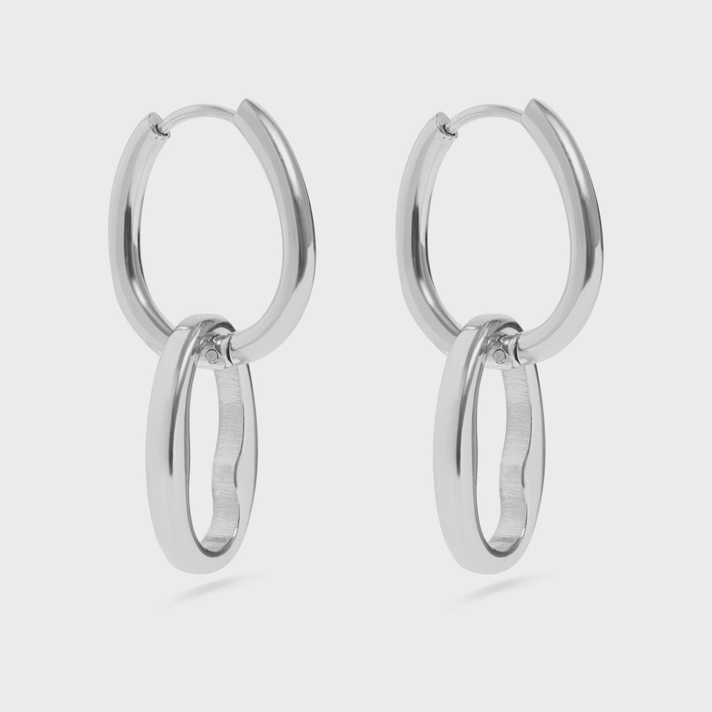 Interlocked Oval Dangle Earrings