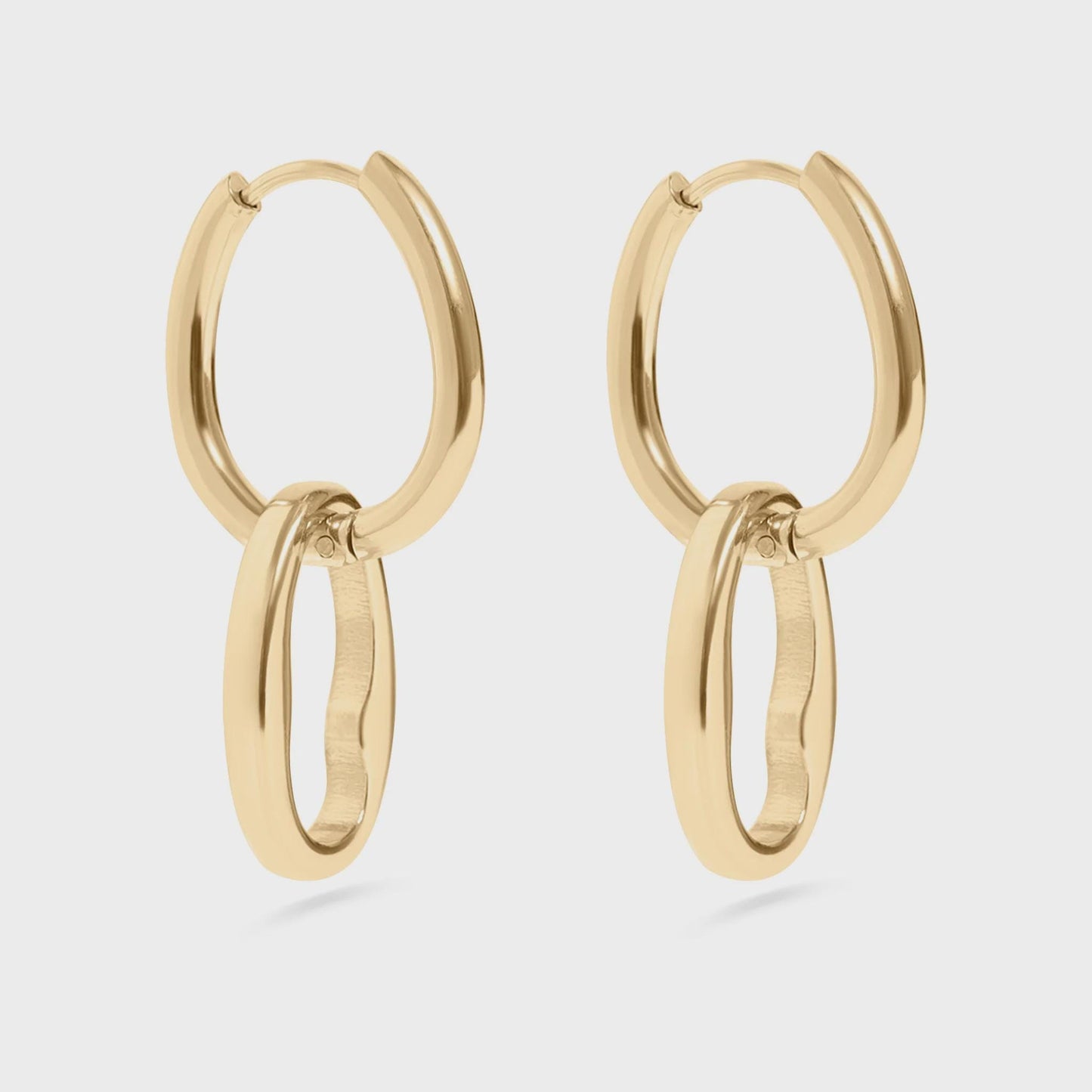 Interlocked Oval Dangle Earrings