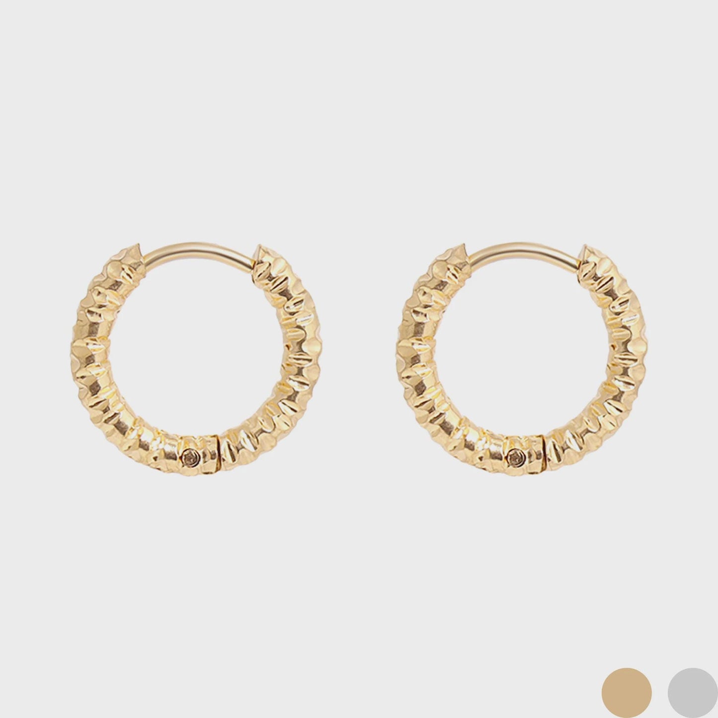 Textured Huggie Hoop Earrings