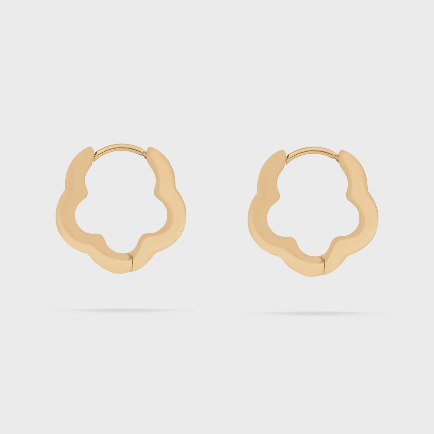 Gold Flower Huggie Earrings