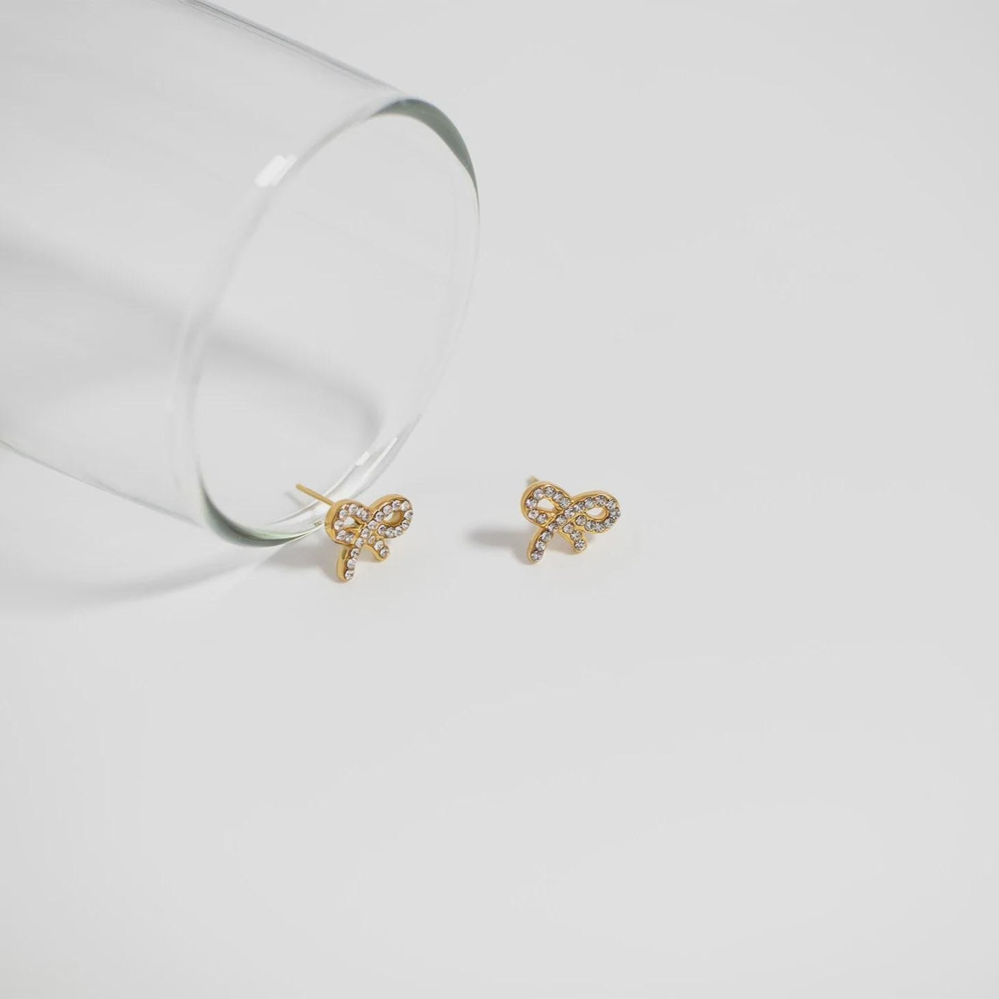 Shimmering Bow Stud Earrings