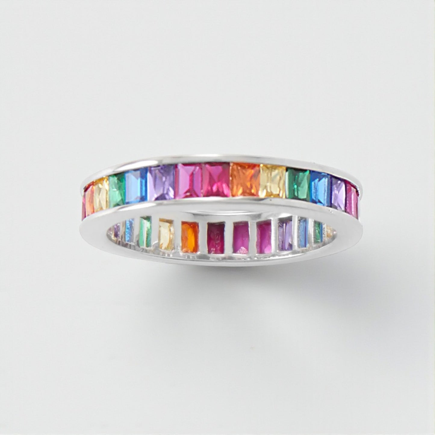 Rainbow CZ Eternity Ring