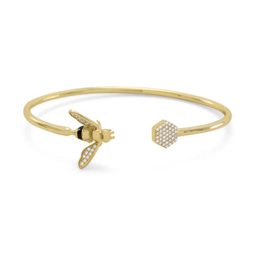 BEE Mine! 14 Karat Gold Plated CZ Cuff