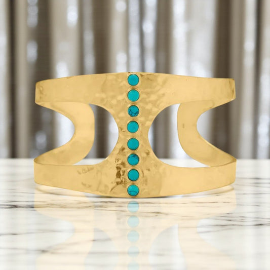 Hammered Turquoise Cuff Bracelet