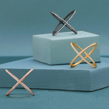 Criss Cross 'X' Ring - Gold