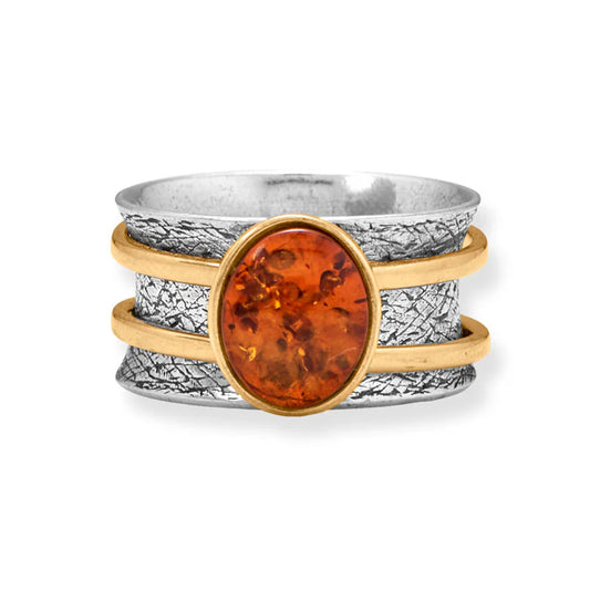 Baltic Amber Spinner Ring