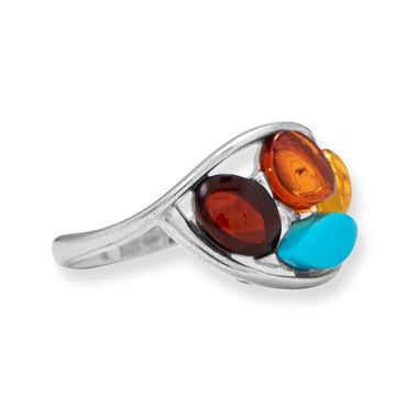 Amber and Turquoise Ring