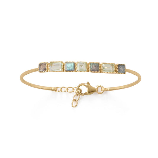 14K Gold Plated Gemstone Minimalist Bracelet