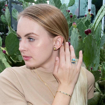14K Gold Plated Gemstone Minimalist Bracelet